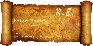 Meier Eszter névjegykártya